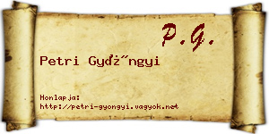 Petri Gyöngyi névjegykártya