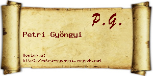 Petri Gyöngyi névjegykártya