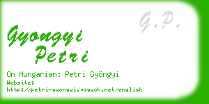 gyongyi petri business card